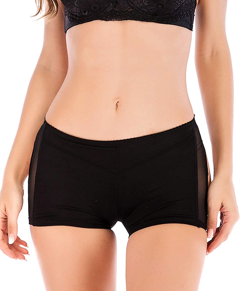 Price:$9.99 FUT Womens Seamless Butt Lifter Padded Lace Panties Body Shaper Hip Enhancer Underwear Boy Shorts at Amazon Women’s Clothing store