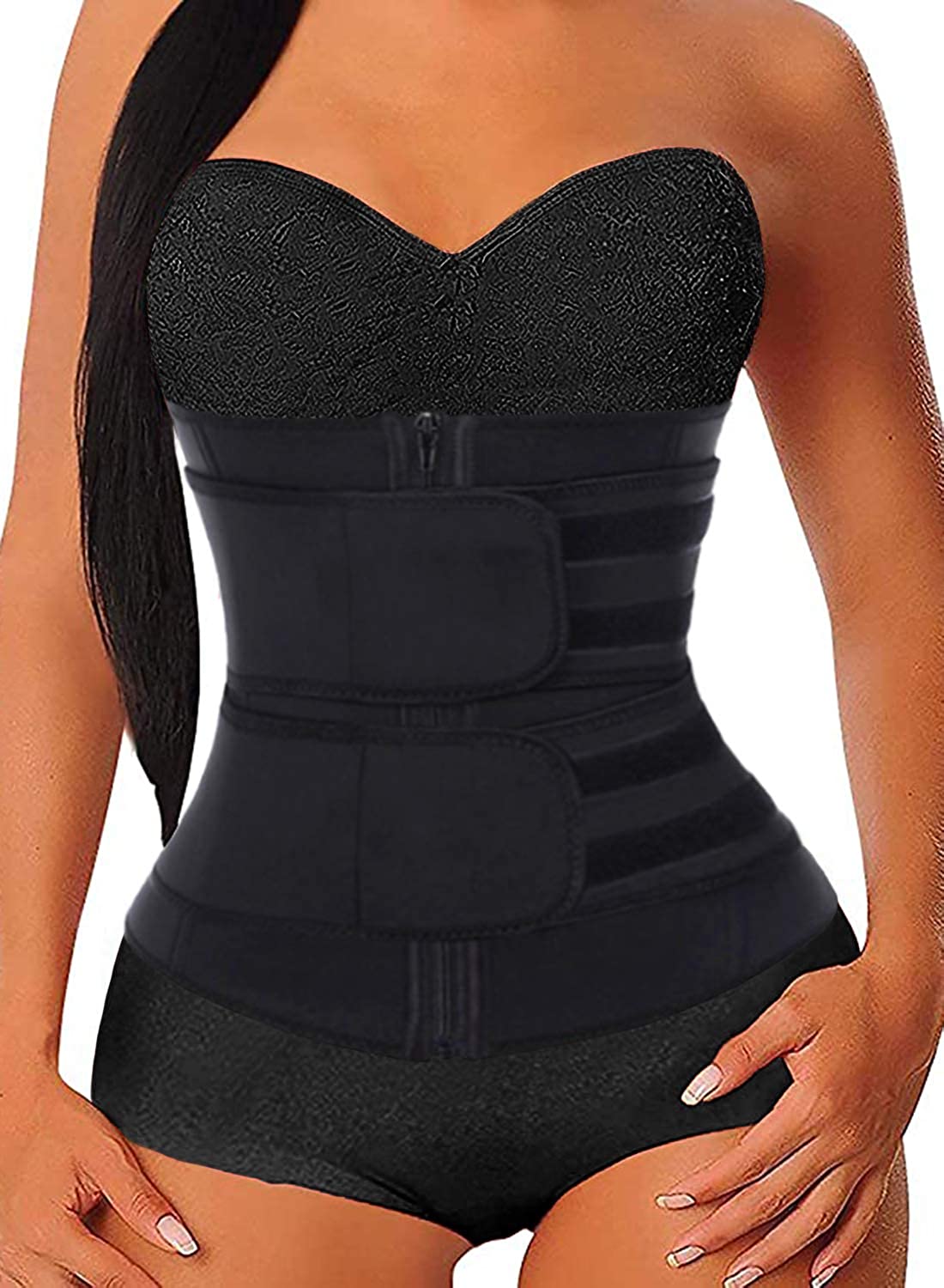 Price:$22.98 CILKOO Women's Waist Trainer Corset Trimmer Belt Waist Cincher Body Shaper Sports Girdle Weight Loss Shapewear(S-XXXL) at Amazon Women’s Clothing store