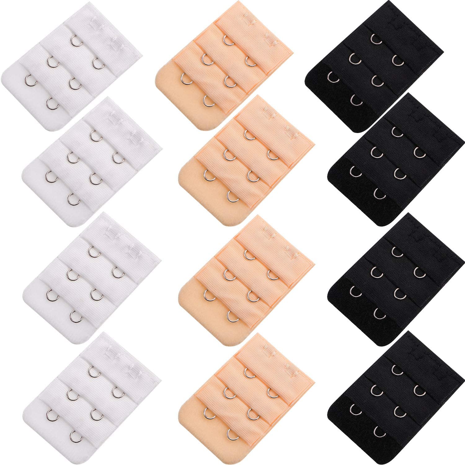 Price:$6.99 12 Pieces Women's Bra Extenders Back Bra Band Extenders Bra Extenders Bands, 2 Hook 3 Row at Amazon Women’s Clothing store