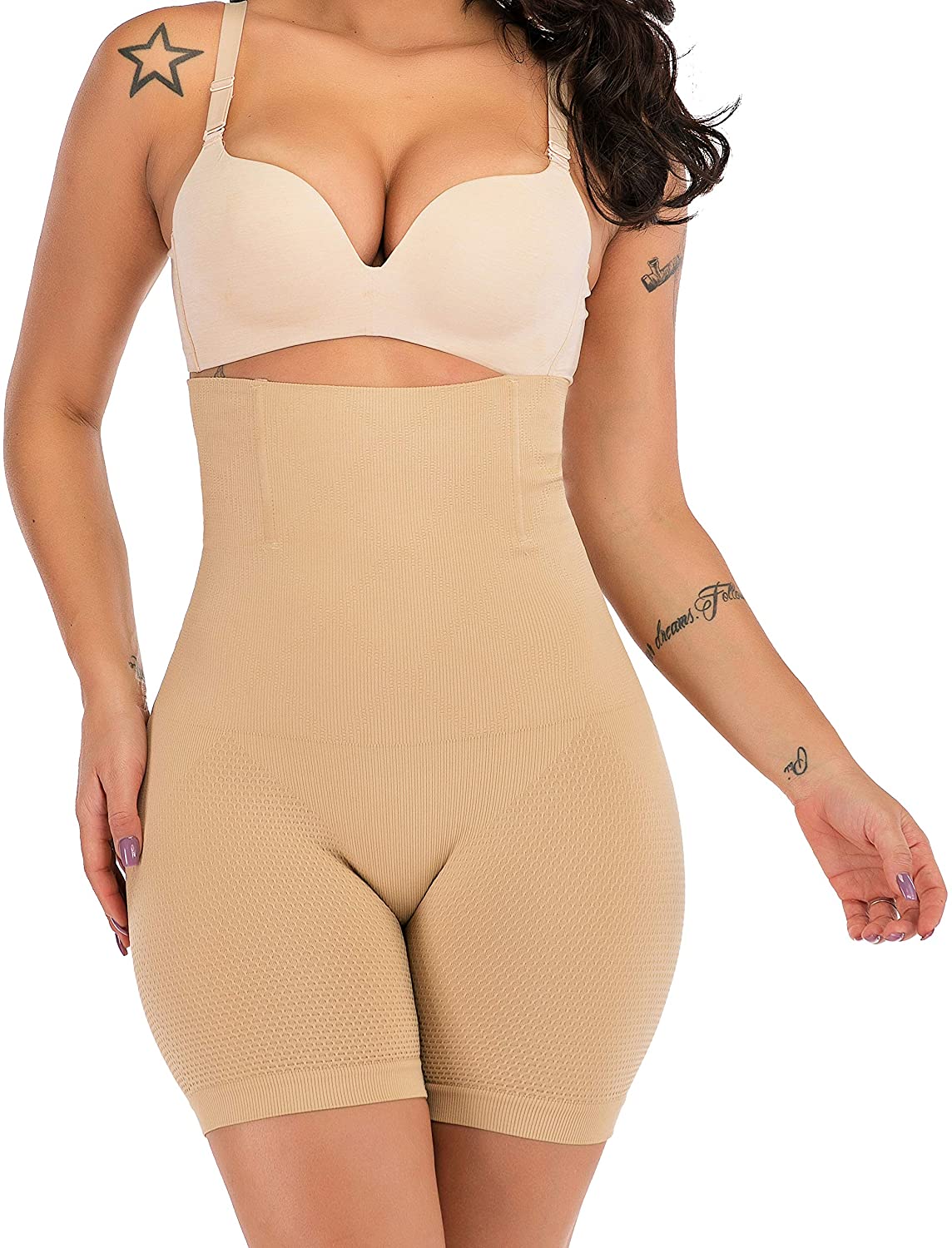 Price:$11.99 Womens Shapewear Tummy Control Shorts Hi-Waist Butt Lifter Thigh Slimmer Body Shaper at Amazon Women’s Clothing store
