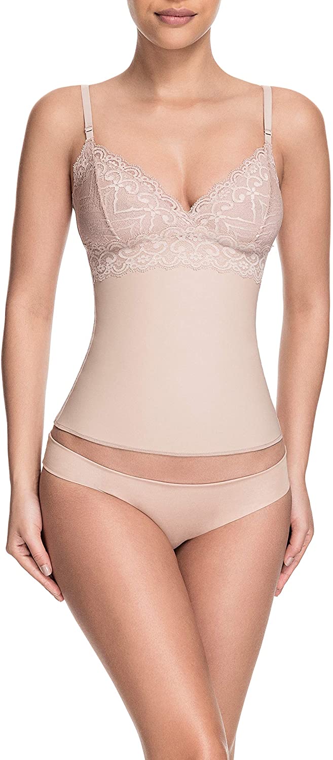 Price:$56.78 Squeem - Sensual Secret, Women's Medium Compression Tummy Control Lace Camisole at Amazon Women’s Clothing store