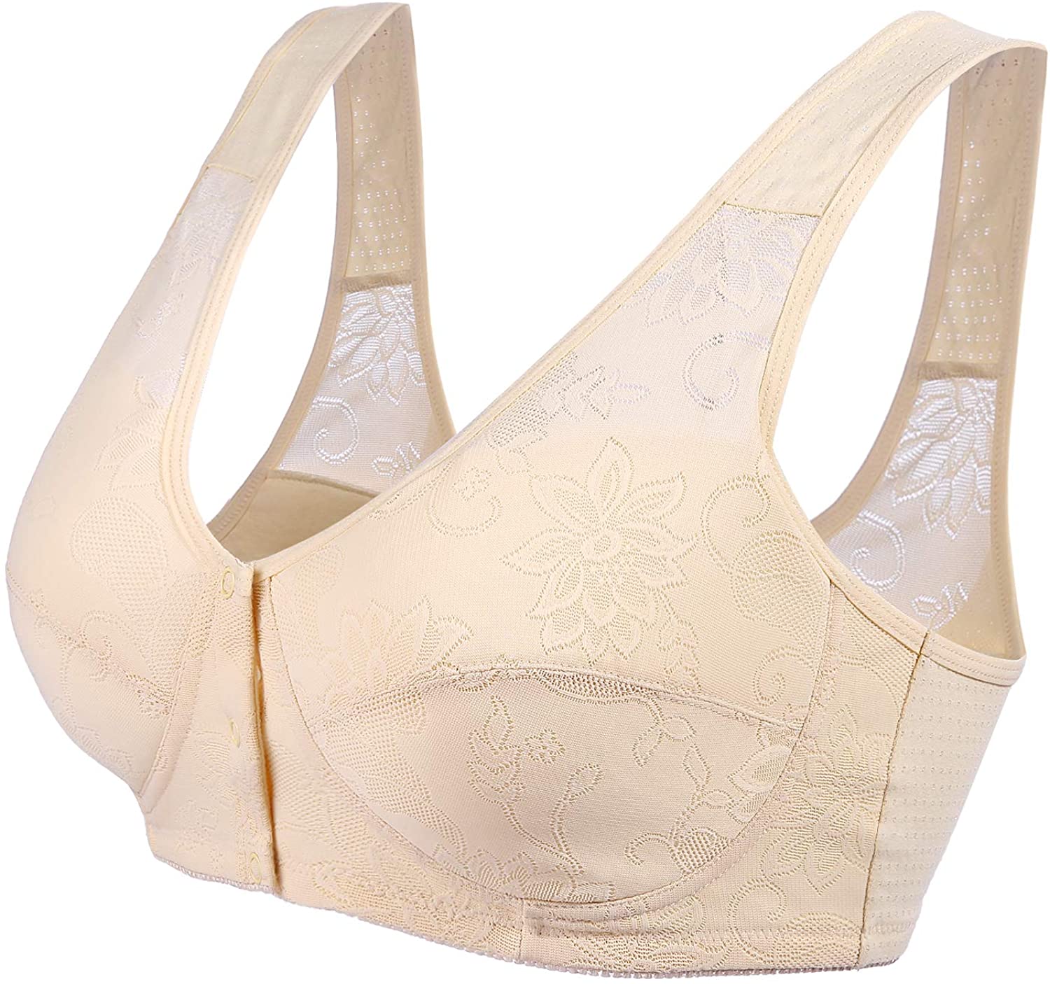 Price:$26.80 N NAANSI Everyday Bras - Cotton Soft Cup Wireless Front Close Bras of Women(36-44B/C) at Amazon Women’s Clothing store