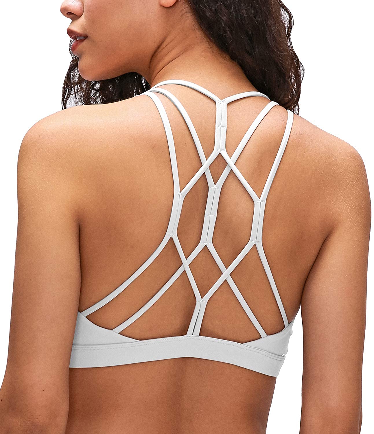 Price:$20.99 Ouber Women's Strappy Back Yoga Bras Padded Soft Medium Support Workout & Yoga Bralette at Amazon Women’s Clothing store