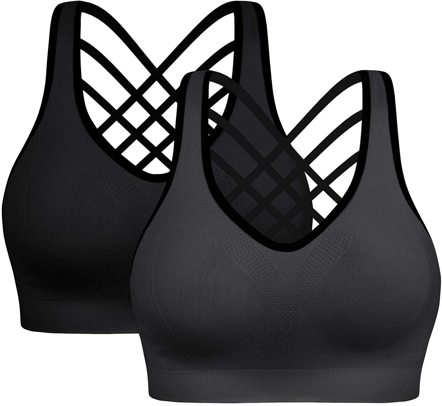 Price:$11.99 BHRIWRPY Comfortable Push Up Padded Strappy Sports Bras for Women Yoga & Workout Activewear at Amazon Women’s Clothing store