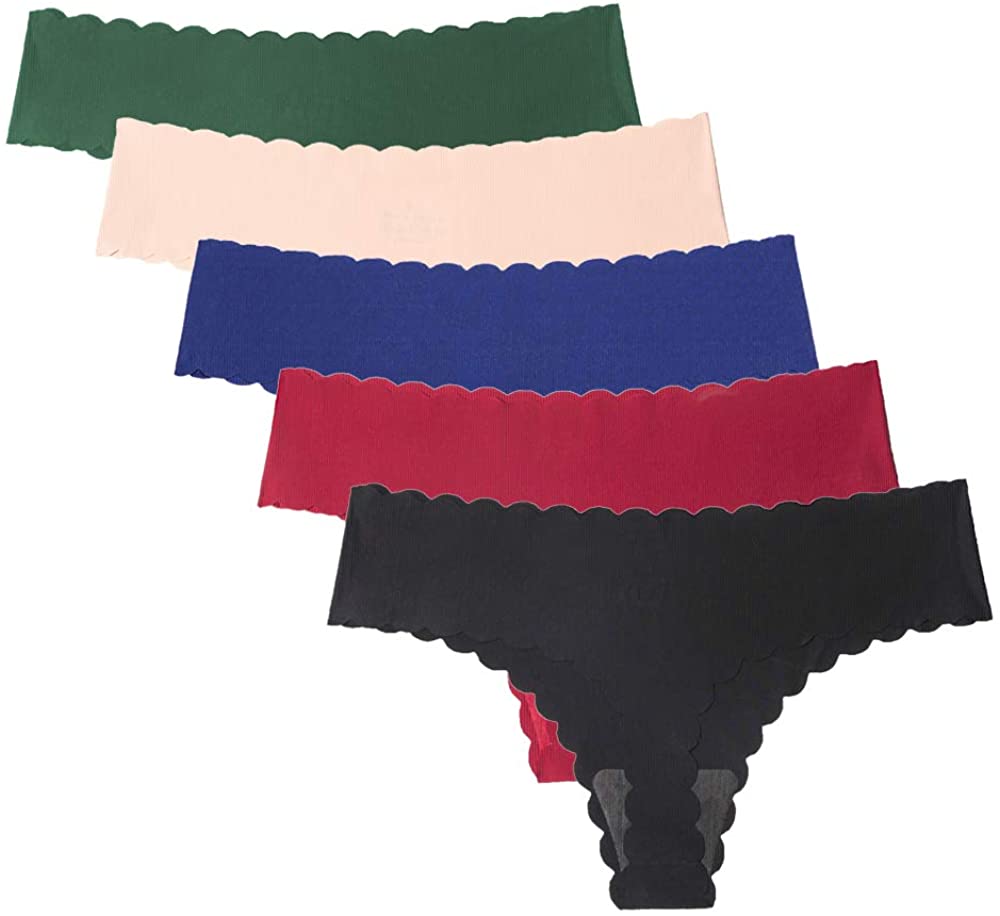 Price:$15.99    Wetopkim Women Seamless Thongs Panties Cotton Breathable Stretch T-back Solid Color Briefs Underwear  Clothing