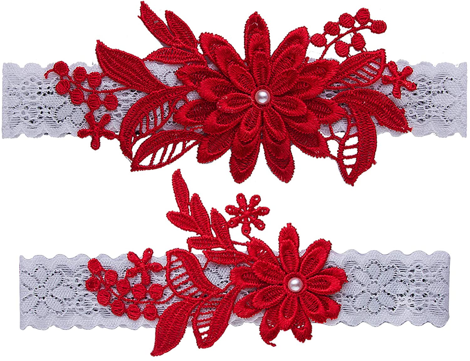 Price:$12.99    Crownguide Set of 2 Bridal Garter Set Vintage Inspired Rustic Garter Set for Wedding Prom Bohemian Boho  Clothing