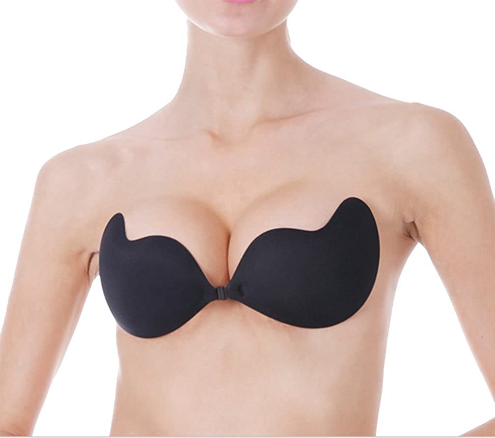 Price:$14.98 RULLACO Push up Strapless Self Adhesive Plunge Bra Invisible Backless Sticky Bras Black at Amazon Women’s Clothing store