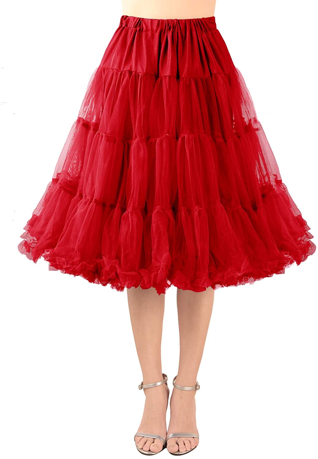 Price:$9.69 Dressystar Women's Elastic Waist 50s Puffy Tulle Petticoat Underskirt at Amazon Women’s Clothing store