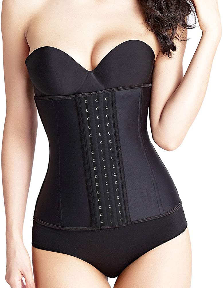 Price:$27.86 Atbuty Waist Trainer Corset Women's Latex Workout Waist Cincher Body Shapewear Girdle (XL, Black) at Amazon Women’s Clothing store