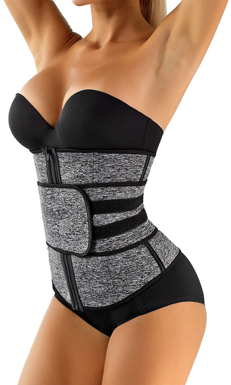 Price:$16.99 GRAPENT Women's Waist Trainer Trimmer Weight Loss Corset Belt Slimming Body Shaper Cincher at Amazon Women’s Clothing store