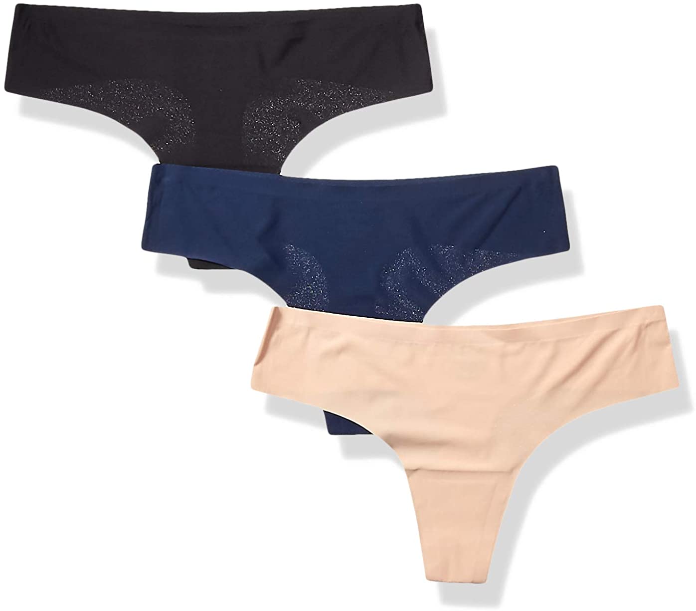 Price:$6.63    Nearly Nude Women's Laser Cut Thong Panties Underwear, 3 Pack  Clothing