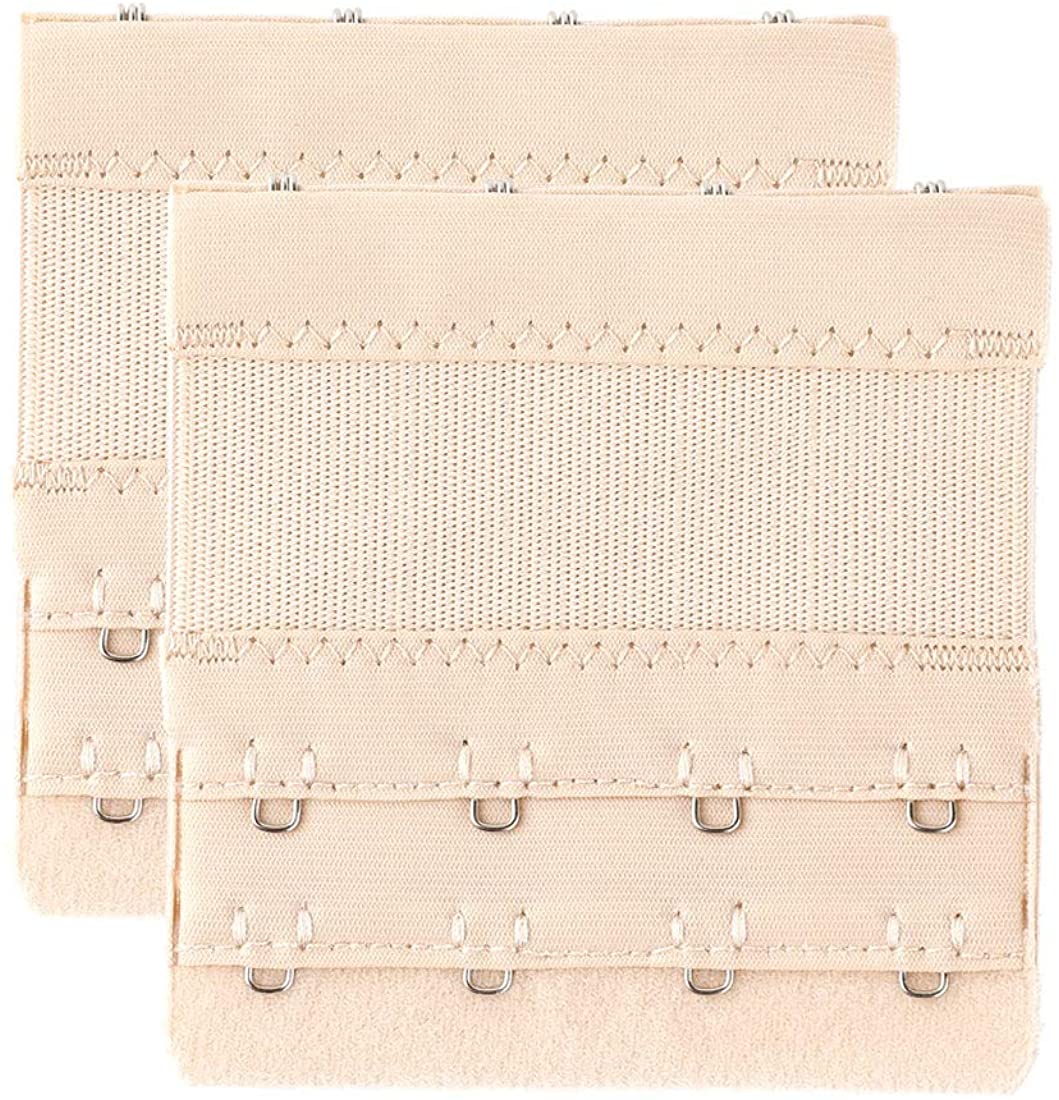 Price:$6.99 Allegra K Women Buckle Replacement 2 Rows 4 Hooks Bra Strap Extenders Beige Adjustable Soft at Amazon Women’s Clothing store