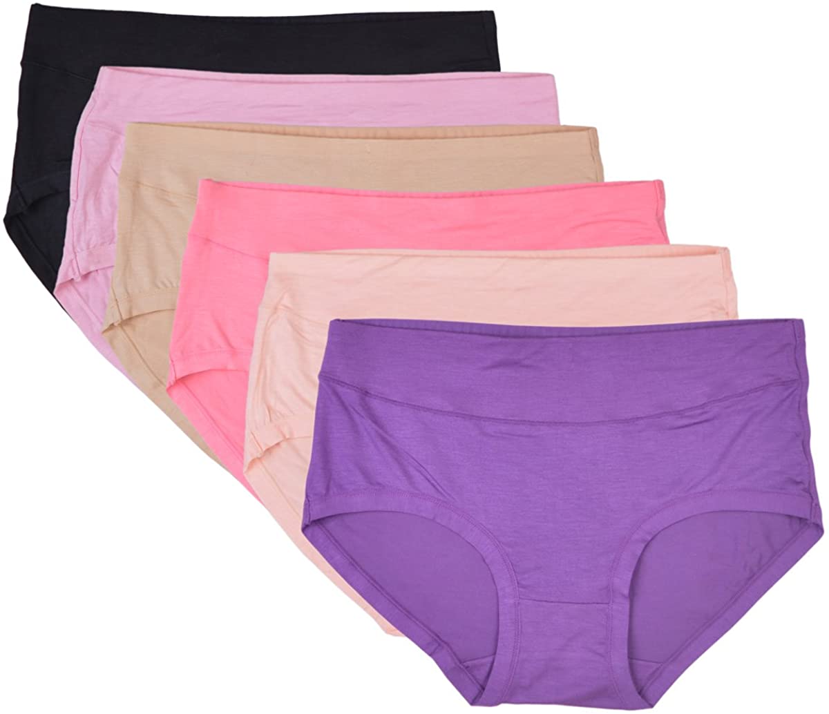 Price:$20.99 Bolivelan 6 Pack Women's Mid-Rise Stretchy Bamboo Fiber Viscose Panties, Softer Than Cotton at Amazon Women’s Clothing store