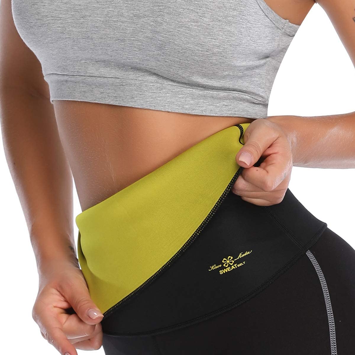 Price:$19.35 SLIMBELLE Women Waist Trainer Sauna Belt Sweat Neoprene Shapewear Belly Band Waist Cincher Girdle for Weight Loss at Amazon Women’s Clothing store