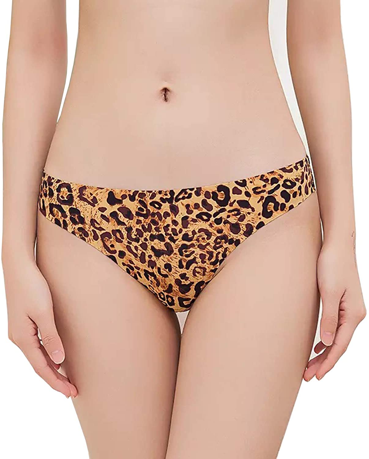 Price:$5.59    Qi xin Womens Stretch Thong Bikini Panties Sexy Leopard Print  Clothing