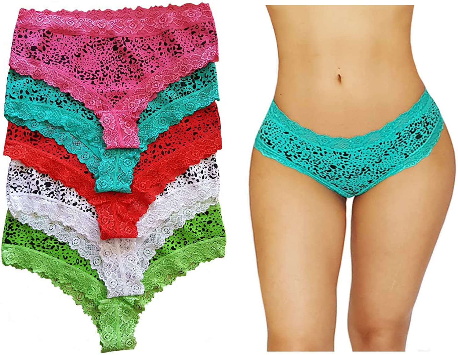 Price:$14.99 oki doki Women's Sexy Underwear Leopard Hipster Panties Pack of 5 at Amazon Women’s Clothing store