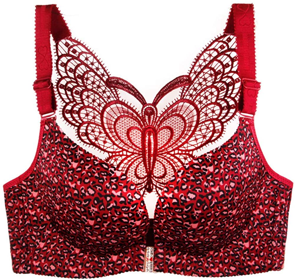 Price:$5.99    Women Front-Button Beauty Back Butterfly No Underwire Bras Push -up Sleek Plus Size Wireless Bras  Clothing