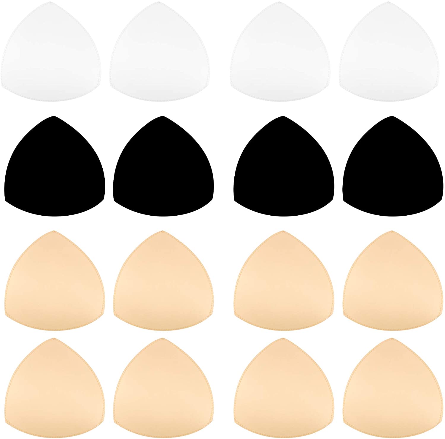 Price:$15.59 Tugaizi Bra Pads Inserts 8 Pairs, Removable Smart Bra Cups Inserts Removable Breast Enhancers Inserts for Women Bikini Swimsuit Sport Tops (Beige, Black, White) at Amazon Women’s Clothing store