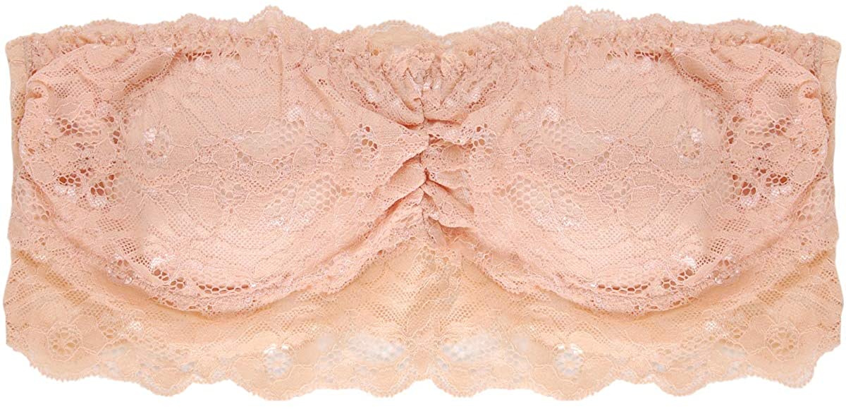 Price:$14.89 Humble Chic Strapless Floral Lace Bandeau - Wireless Padded Bralette Tube Bra Top, Nude, Tan, Beige Medium at Amazon Women’s Clothing store