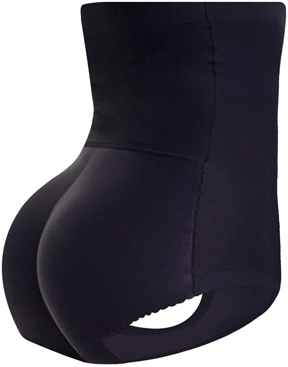 Price:$15.99 Everbellus Womens Butt Lifter Shapewear with Tummy Control Padded Panties Hip Enhancer at Amazon Women’s Clothing store