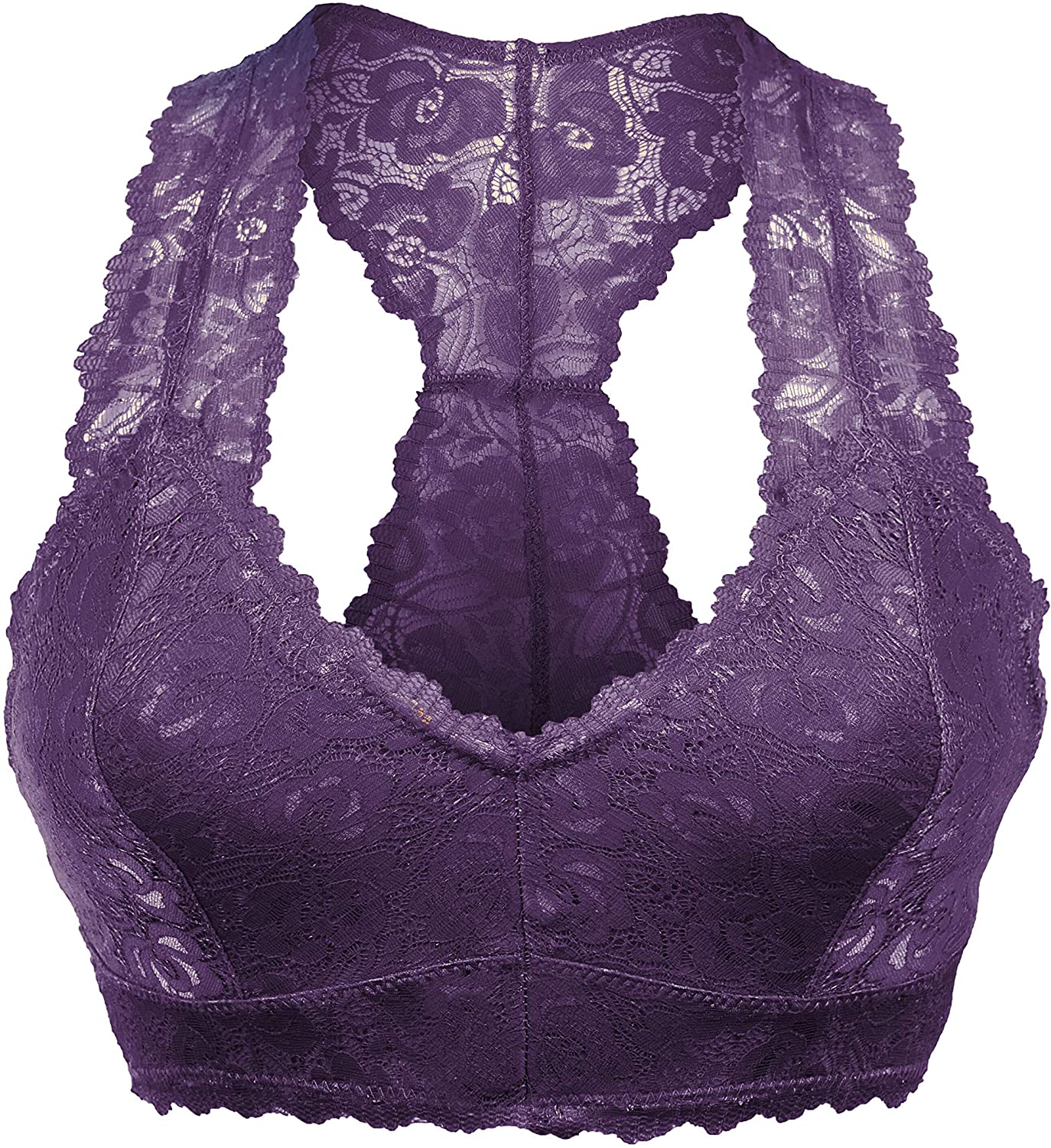 Price:$13.85 Nolabel Women's Sexy Racerback Lace Bustier Plunge Bralette Breathable Crop Bra Top with Pad at Amazon Women’s Clothing store