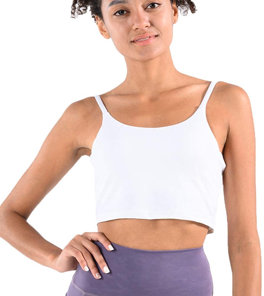 Price:$17.99 JNVNI Women Padded Sling Sports Bra Fitness Workout Running Shirts Yoga Tank Tops at Amazon Women’s Clothing store