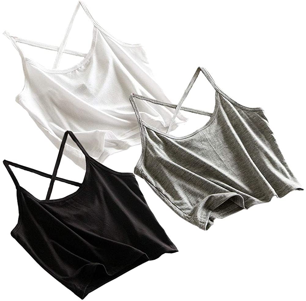 Price:$14.99 no branded Litdaisy Women's Basic Sleeveless Crop Tank Tops 3 Pack at Amazon Women’s Clothing store