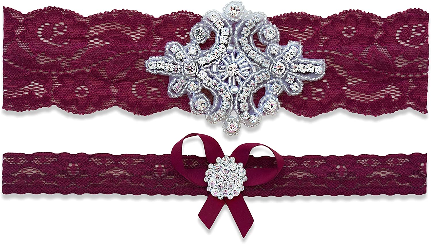 Price:$22.95    Burgundy Wedding Garter | Garters for Bride | Wedding Accessories | Burgundy Bridal Garter | Non Slip Grip Garter  Clothing
