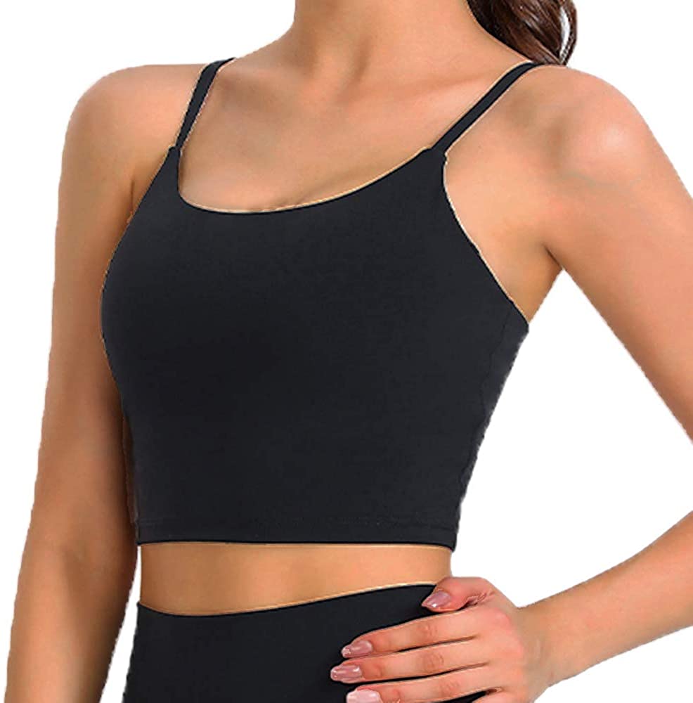 Price:$14.99 CTHH Longline Sports Bra for Women Padded Sports Bra Athletic Tank Top Camisole, Yoga Fitness Workout Running Shirts at Amazon Women’s Clothing store