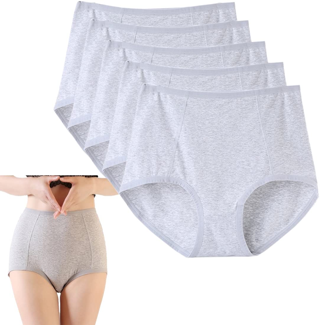 Price:$10.99 Sept.Filles 5 Pairs High Waist Cotton Soft Women Panties for Plus Size(Grey) at Amazon Women’s Clothing store