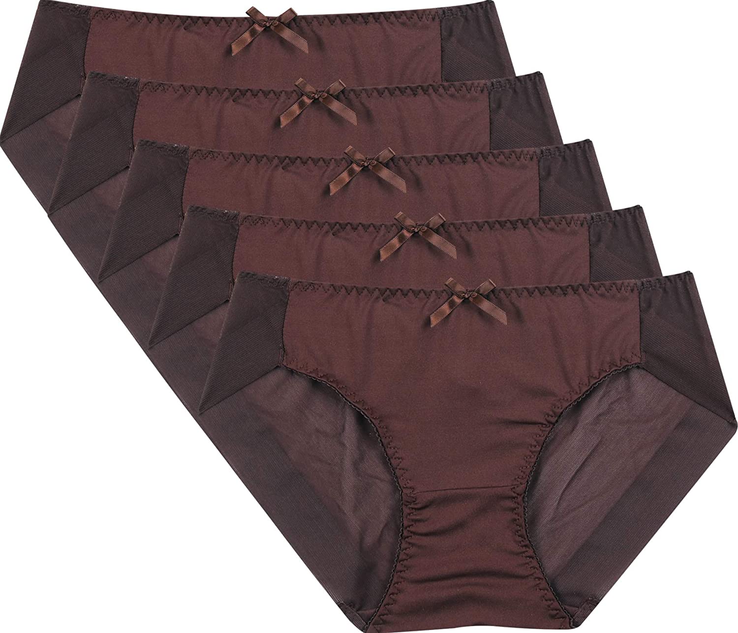 Price:$4.99 INNER BASIC Big Girl Little Women Slim Comfort Fit Soft Brief Set Underwear No Panty Line Invisible(Brown_S) at Amazon Women’s Clothing store