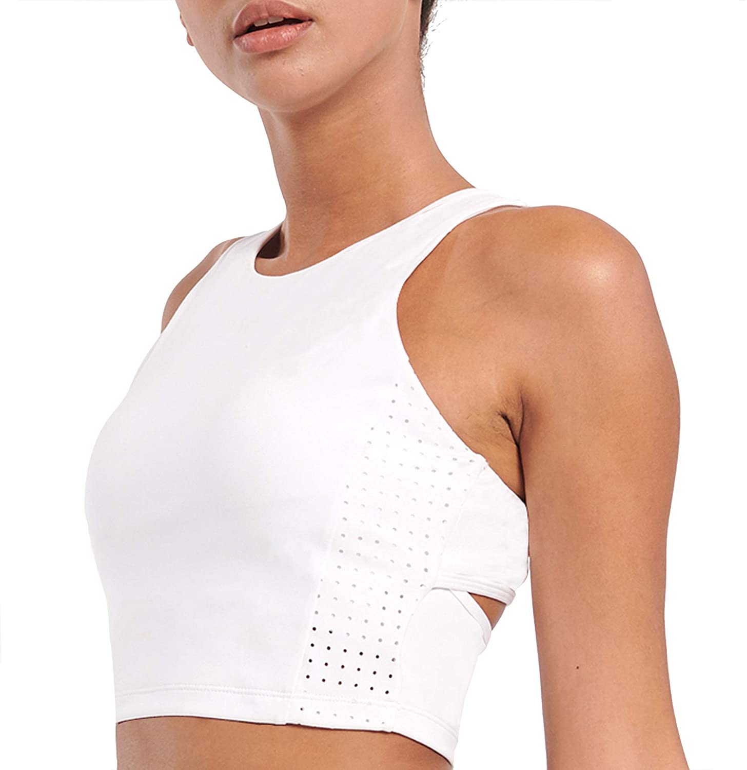 Price:$19.99 TOP-3 Womens Sports Bra Yoga Running Workout High Neck Crop Top Built in Bra Gym Activewear Bra at Amazon Women’s Clothing store