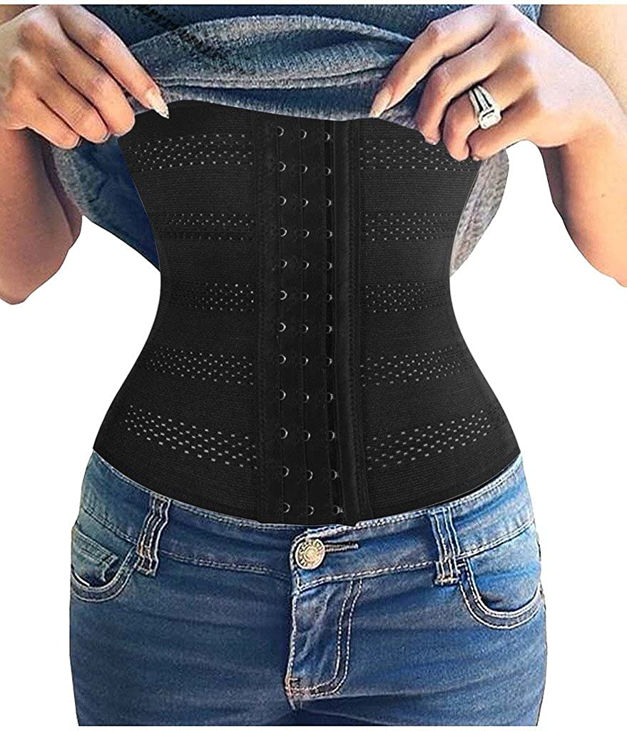 Price:$4.99 SAYFUT Weight Loss Hourglass Waist Trainer Body Cincher Sport Workout Shapers at Amazon Women’s Clothing store