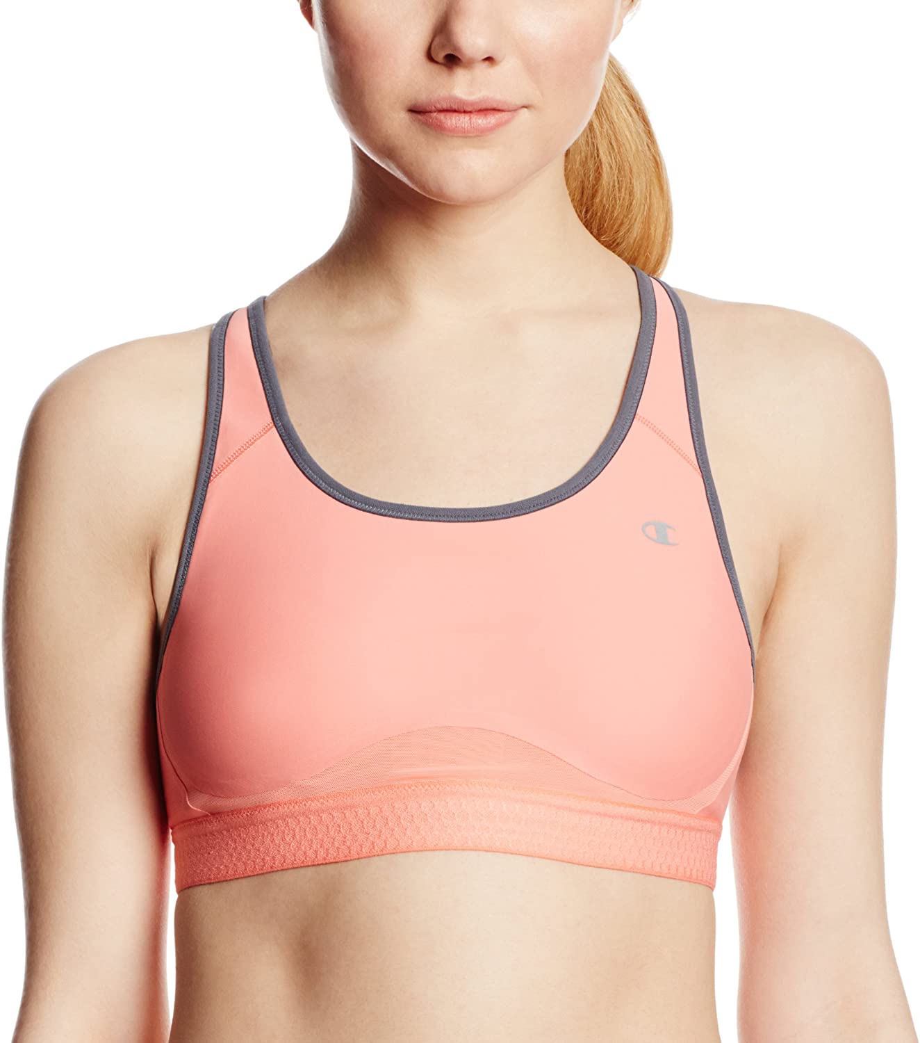 Price:$24.70 Champion Women's Marathon Sports Bra, Pink Crush/Medium Gray, X-Small at Amazon Women’s Clothing store