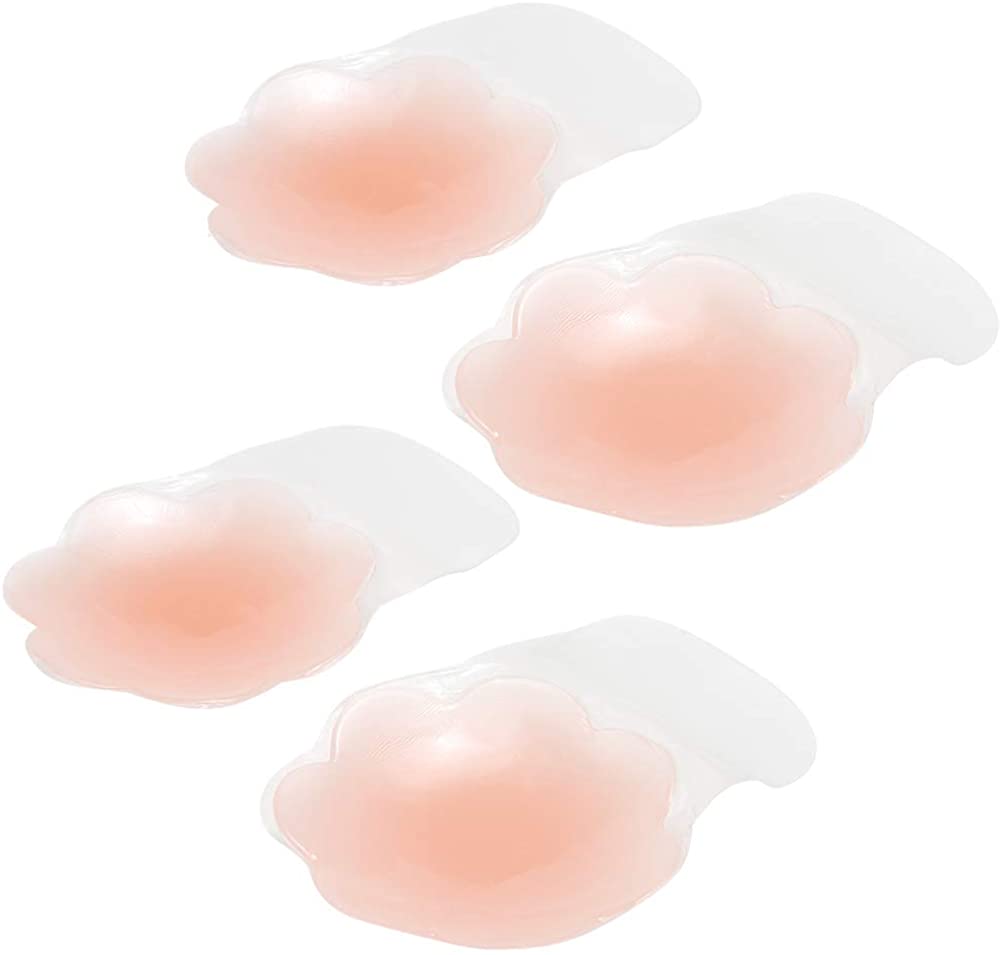 Price:$13.90 Breast Lift Silicone Nipplecovers, Reusable Invisible Adhesive Nipple Pasties, 3.94" Dia, 2 Pairs Flowers (2 x Flowers) at Amazon Women’s Clothing store