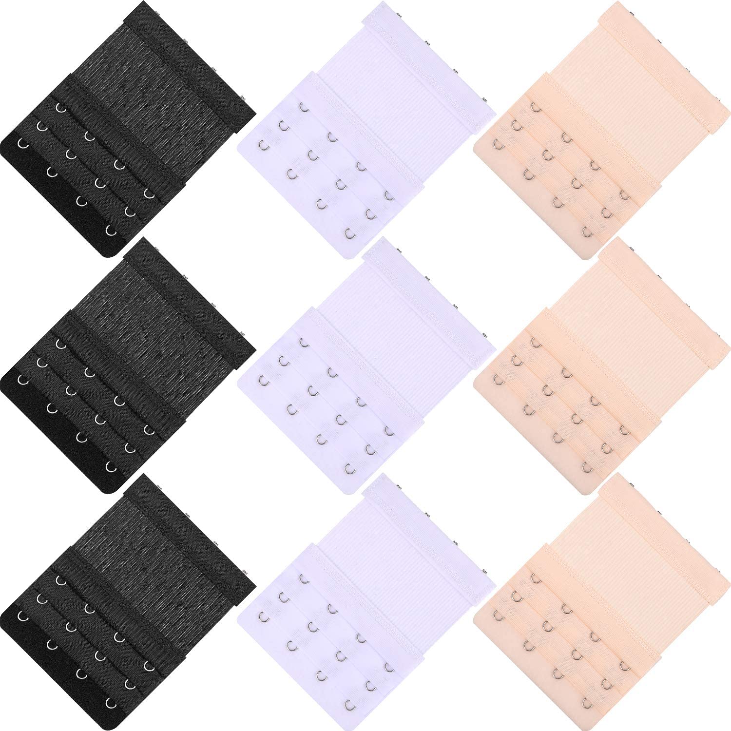 Price:$7.19 WILLBOND 9 Pieces Bra Extenders 4 Hook Bra Extension 3-Rows Elastic Bra Extenders for Ladies Girls Women at Amazon Women’s Clothing store