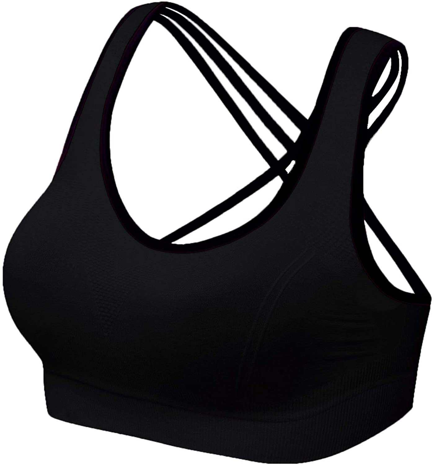 Price:$12.99 Lataly Womens Racerback Sports Bras Seamless Mid Impact Support Workout Yoga Bra at Amazon Women’s Clothing store
