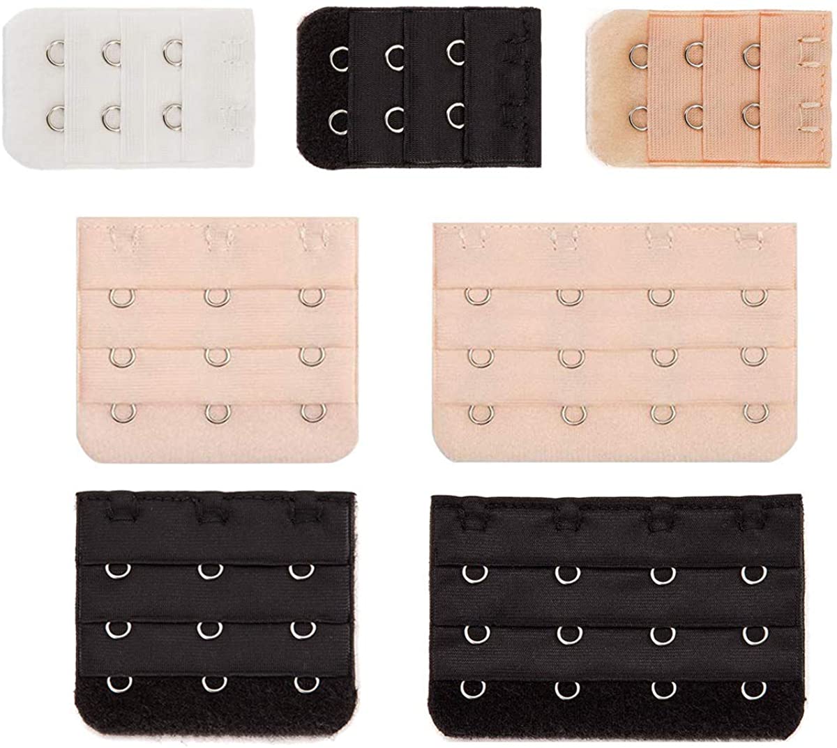 Price:$4.99 QQA DEEINN Bra Extender 2&3&4 Hook 3 Row Band Multi Size Lady?s Breathing Room Soft Comfortable Elastic Extension Strap 7pcs (multicolored), Medium at Amazon Women’s Clothing store