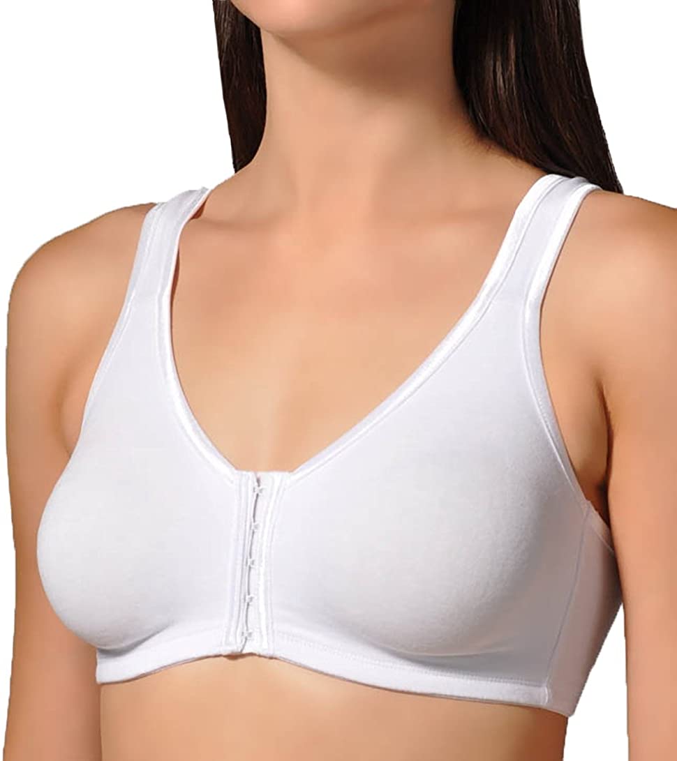 Price:$23.99 Valmont Women's Satin Trim Front Closure Soft Bra 45801 at Amazon Women’s Clothing store