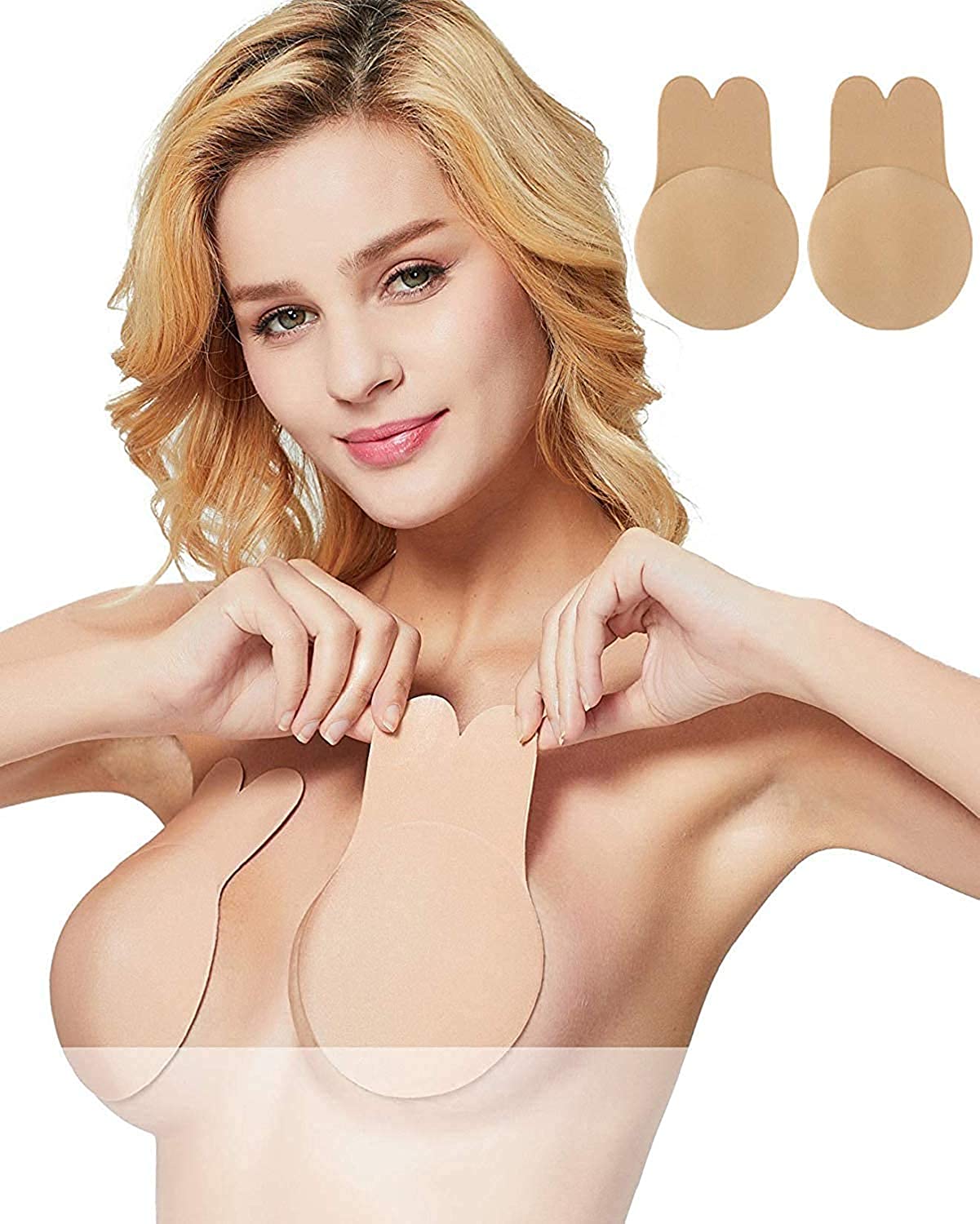 Price:$11.95 Breast Lift Nipplecovers Adhesive Strapless Backless Push Up Sticky Bra Beige (The Latest Model of 2020) at Amazon Women’s Clothing store
