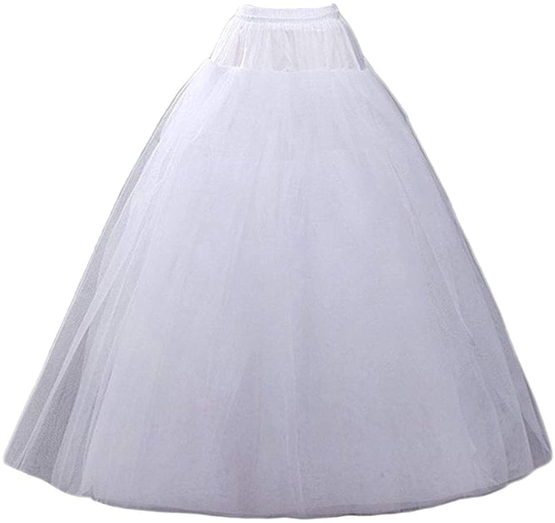 Price:$21.99 Aprildress A-line Hoopless Petticoat Crinoline Underskirt Slips for Wedding Dress PPT026 White at Amazon Women’s Clothing store