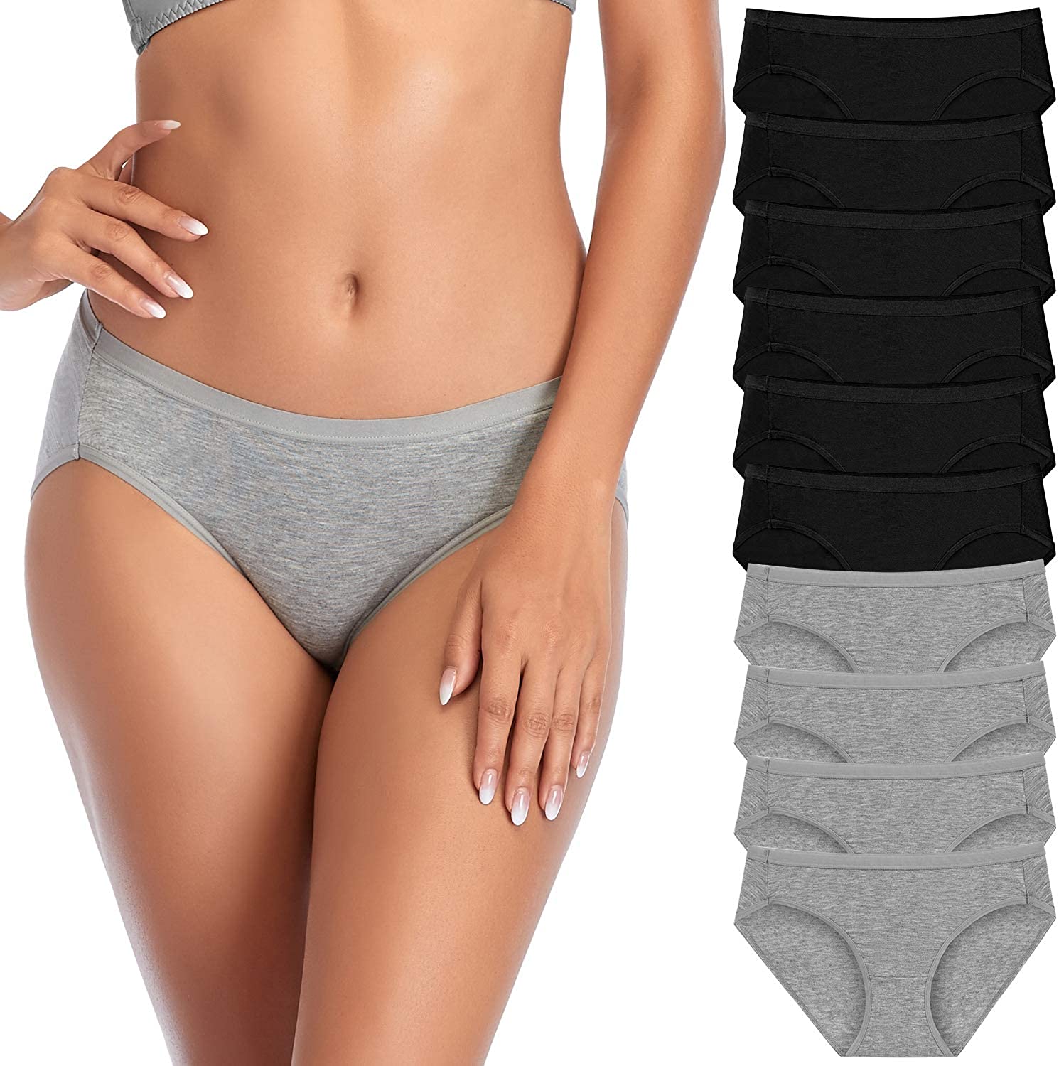 Price:$9.99 CULAYII Women's Bikini Underwear, High-Cut Full Coverage Underwear Cotton Stretch Cool Panties for Women at Amazon Women’s Clothing store
