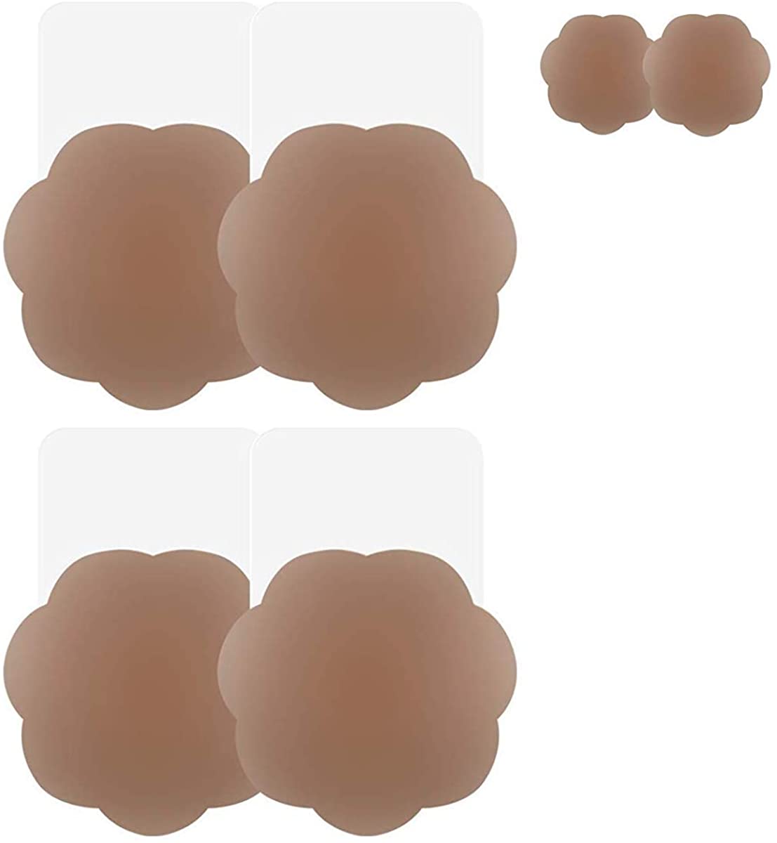 Price:$10.99 Niidor Nipplecovers Breast Lift Petals Brown Silicone bra Push up Adhesive Reusable Pasties for Women-Brown(2pair flower) at Amazon Women’s Clothing store