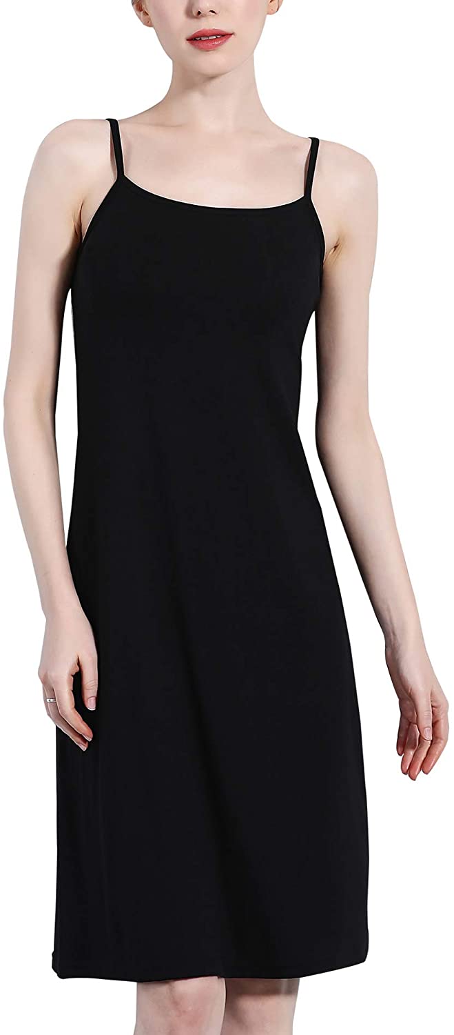 Price:$16.99 FEOYA Women's Full Slip Dress Soft Cotton Cami Sleepwear Spaghetti Strap Seamless Under Dress Basic Chemise Nighgowns at Amazon Women’s Clothing store
