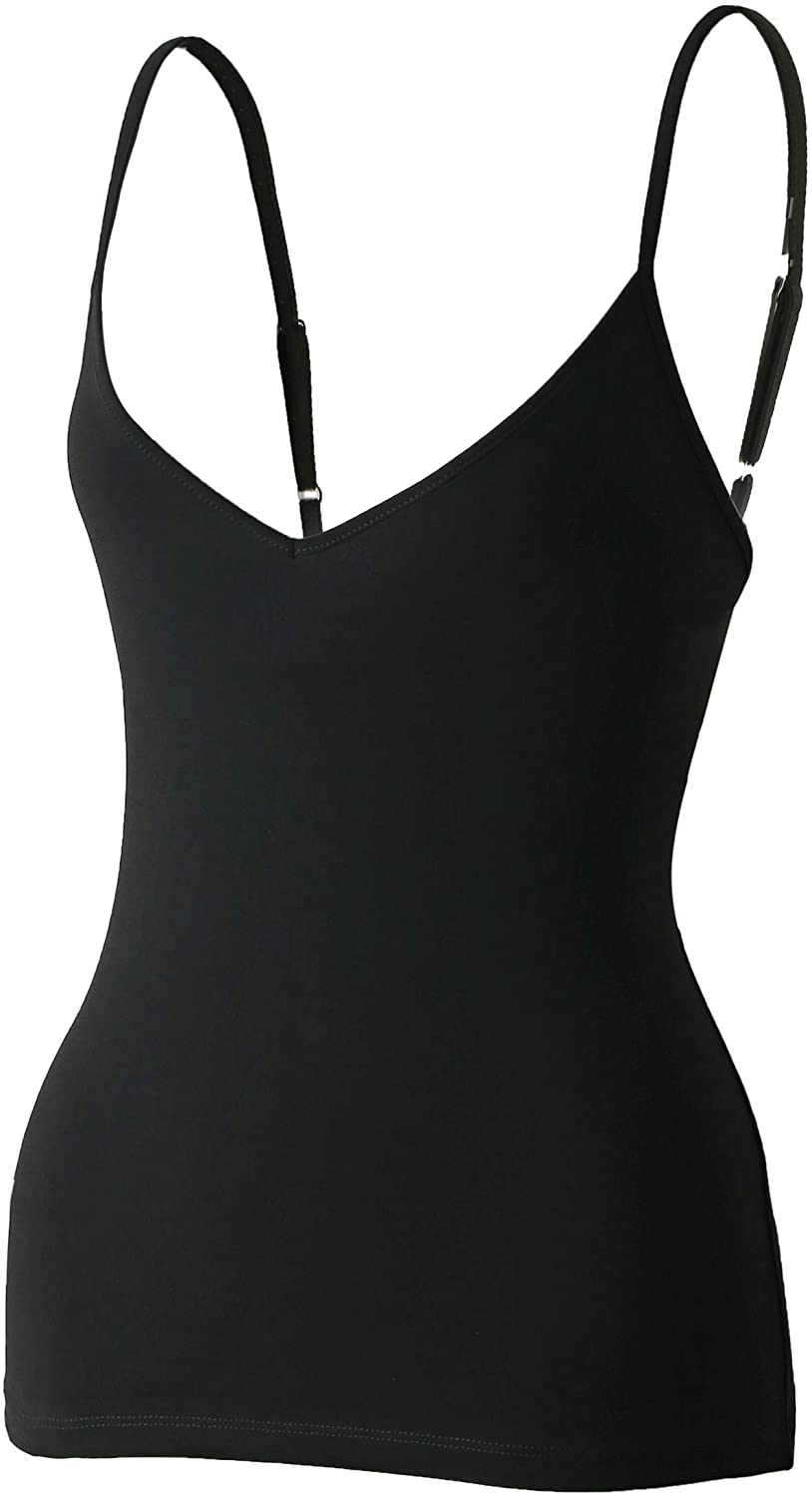 Price:$12.88 ZOHERET Women’s Camisole with Adjustable Strap Tank Tops V Neck Rayon Fabric Cami Top at Amazon Women’s Clothing store