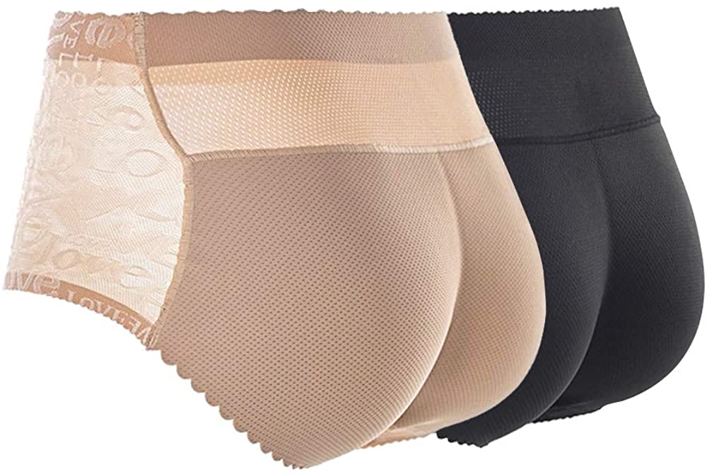 Price:$19.99 CUGBO 2 Pack Hip Enhancer Butt Lifted Underwear Seamless Fake Padded Briefs Shapewear Pantie Body Shorts for Women Ladies at Amazon Women’s Clothing store