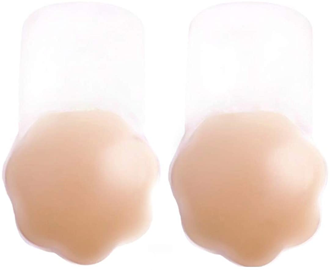 Price:$14.99 INTIMATE LOVE Silicone Reusable Nipplecovers Flower Petal 3.9 inch Invisible Boobtape Pasties Chest Cover Nipple Covers Sticky Patch Adhesive Stickers Push up Hollywood Boob Tape Nippleless for Women at Amazon Women’s Clothing store