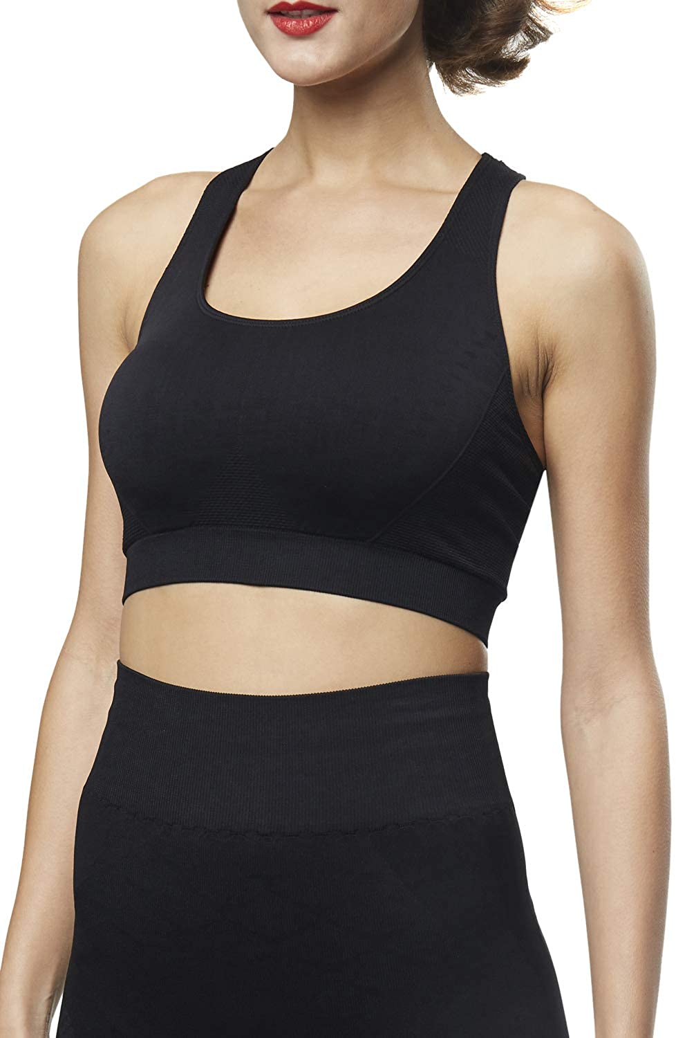 Price:$6.99 KHAYA Women's Sport Seamless Bra Compression Tops Plus Everyday Wear Bras Full Coverage Cami Bralette at Amazon Women’s Clothing store