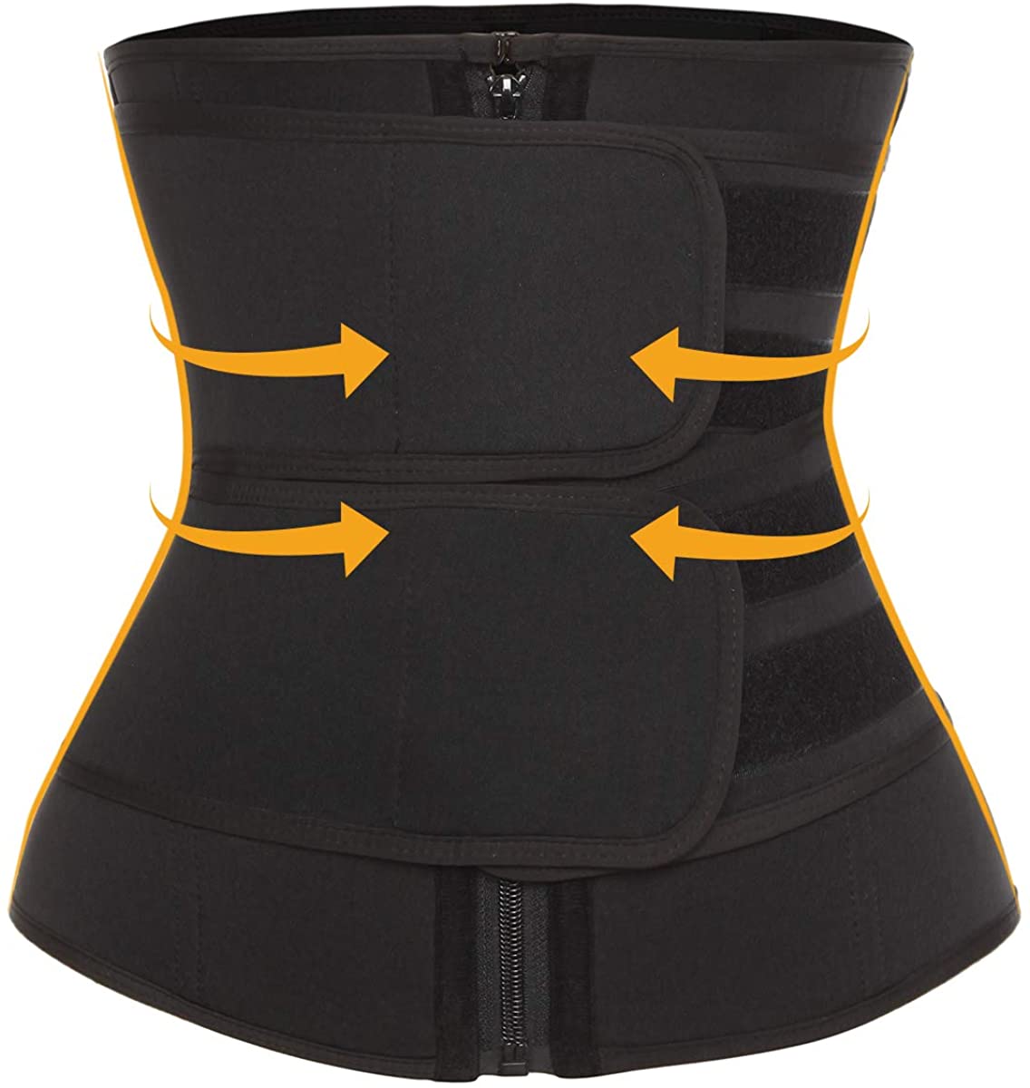 Price:$35.99 SLIMBELLE Neoprene Waist Trainer Belt Sauna Waist Cincher Corset Belly Band for Weight Loss Workout Shapewear Trimmer Belt at Amazon Women’s Clothing store