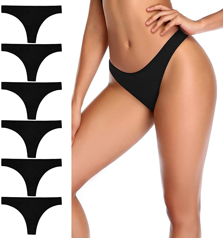 Price:$9.99    Nowketon Thongs for Women, Cotton Underwear Panties, Breathable Soft Tanga  Clothing